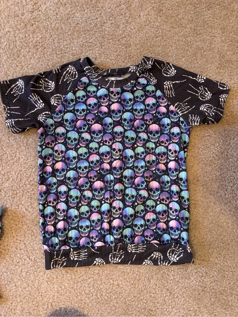Kids Raglan Halloween Shirt Size 7/8